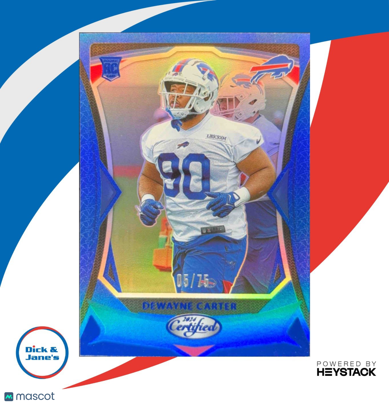 2024 Panini Certified DeWayne Carter Rookies Blue Mirror 5/75 #170 Buffalo Bills