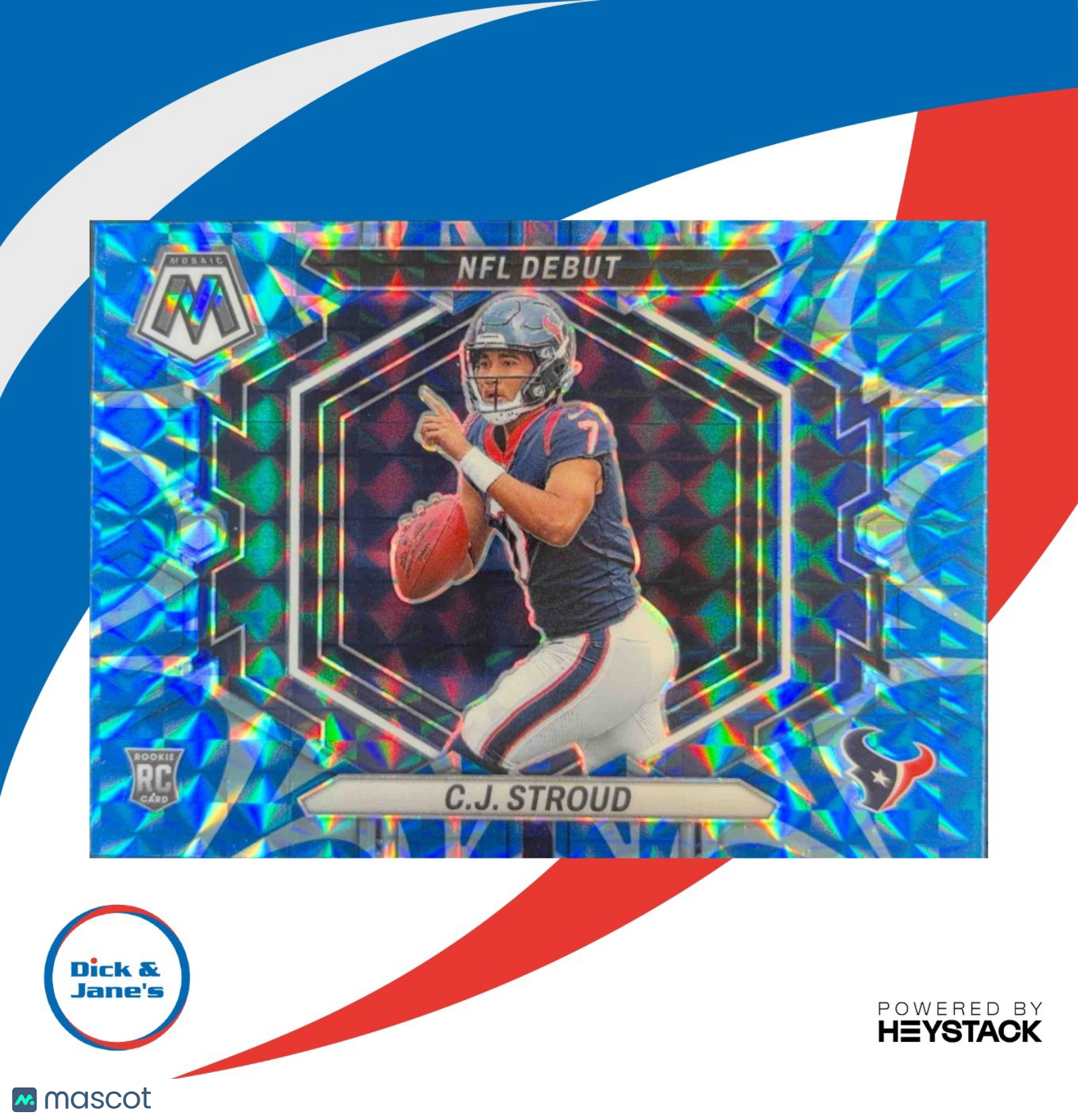 2023 Panini Mosaic C.J. Stroud Reactive Blue #ND-3 RC NFL Debut Houston Texans
