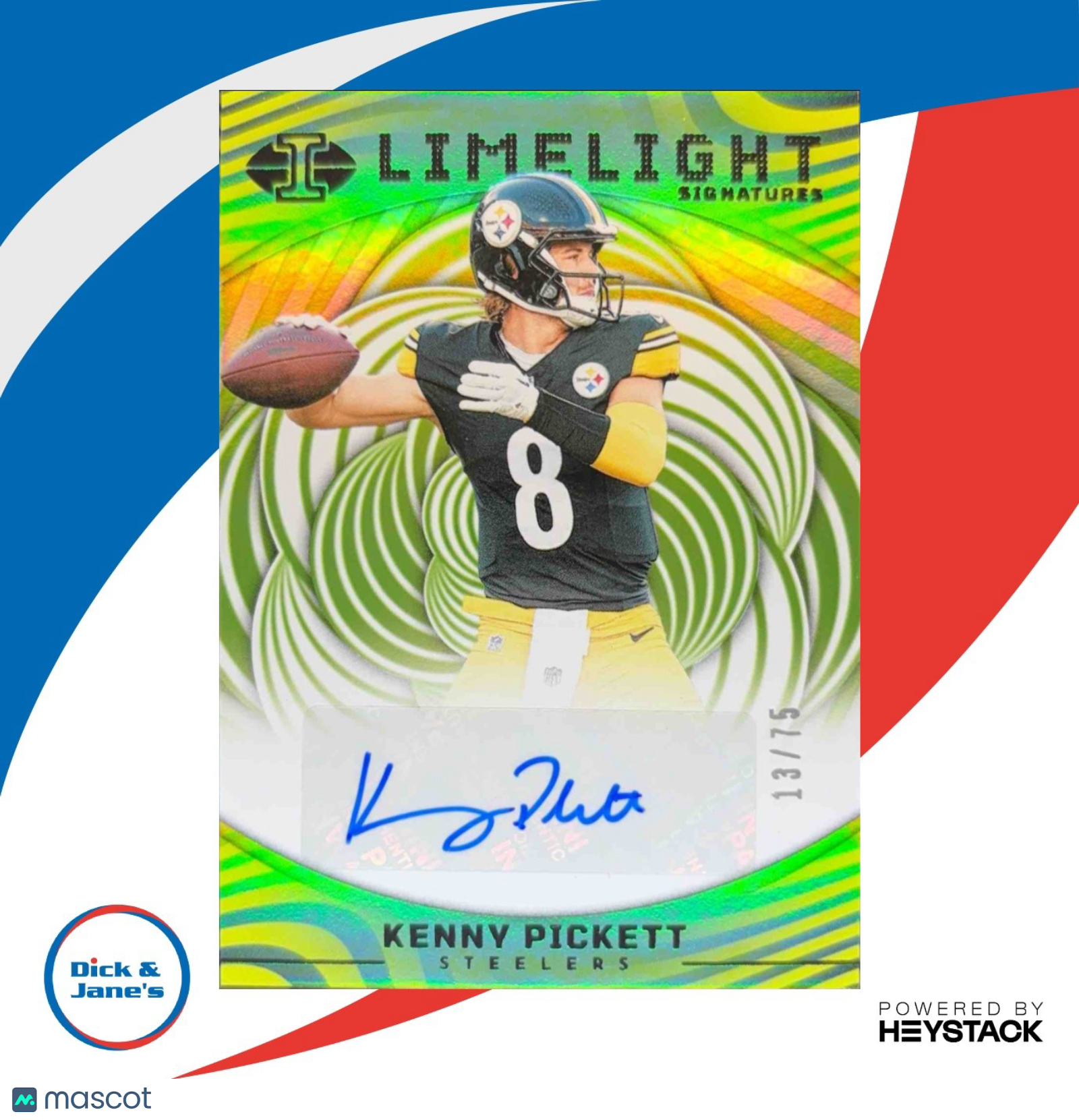 2023 Panini Illusions Kenny Pickett Limelight Signatures 13/75 Auto Steelers