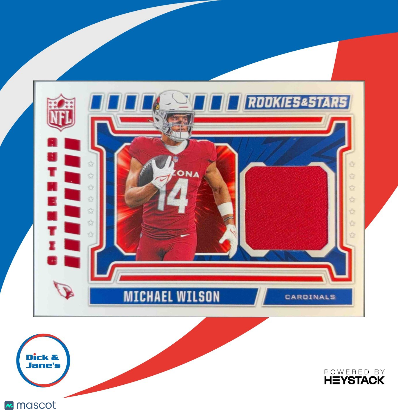2024 Panini Rookies & Stars Michael Wilson NFL Authentic Memorabilia Cardinals