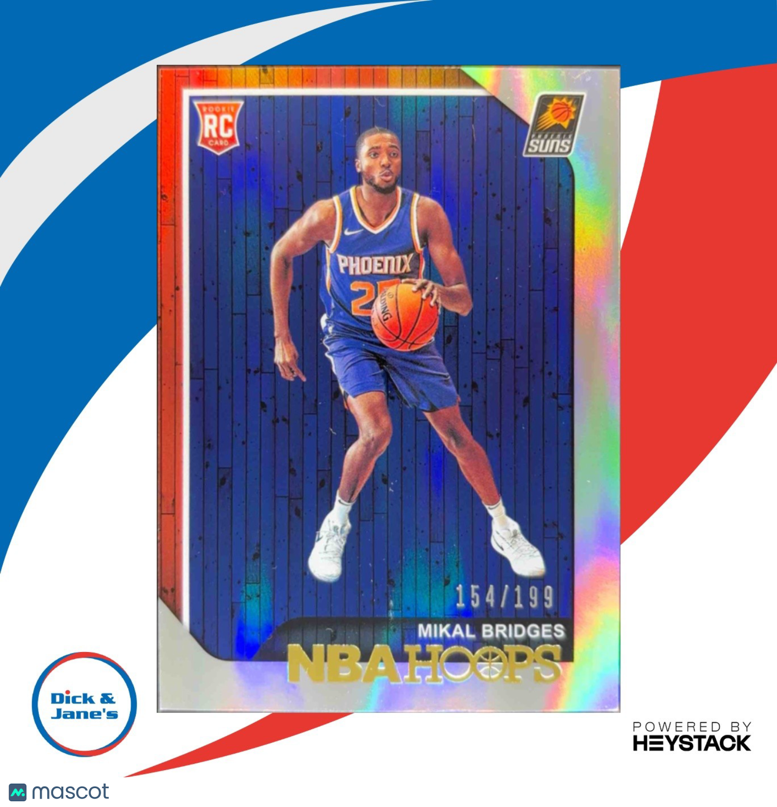 2018-19 Panini Hoops Mikal Bridges Silver 154/199 #252 RC Phoenix Suns