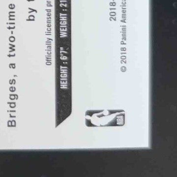 2018-19 Panini Hoops Mikal Bridges Silver 154/199 #252 RC Phoenix Suns