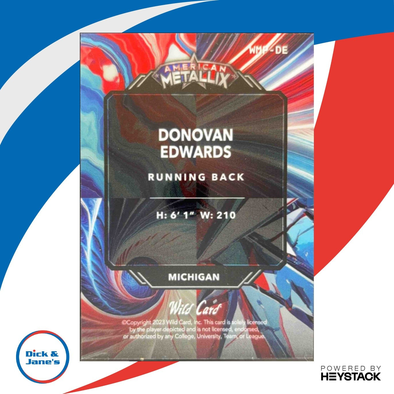 2023 Wild Card Metallix Pro-Look Donovan Edwards WildMegaFractal Mojo RWB #d1/1