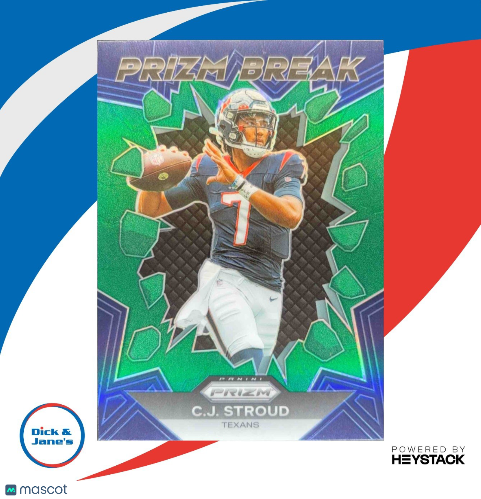 2023 Panini Prizm C.J. Stroud Break Prizms Green #PB-6 RC Houston Texans