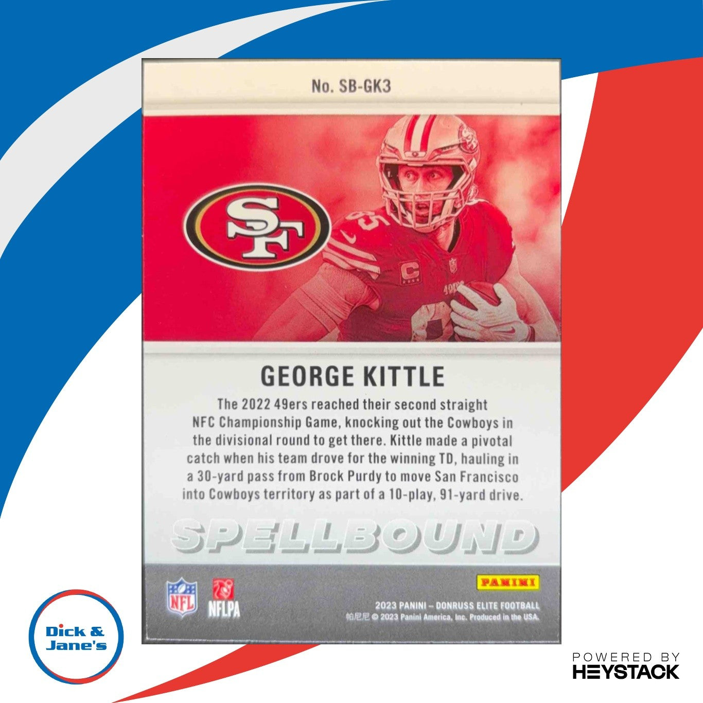 2023 Panini Donruss Elite George Kittle Spellbound Green #SB-GK3 49ers