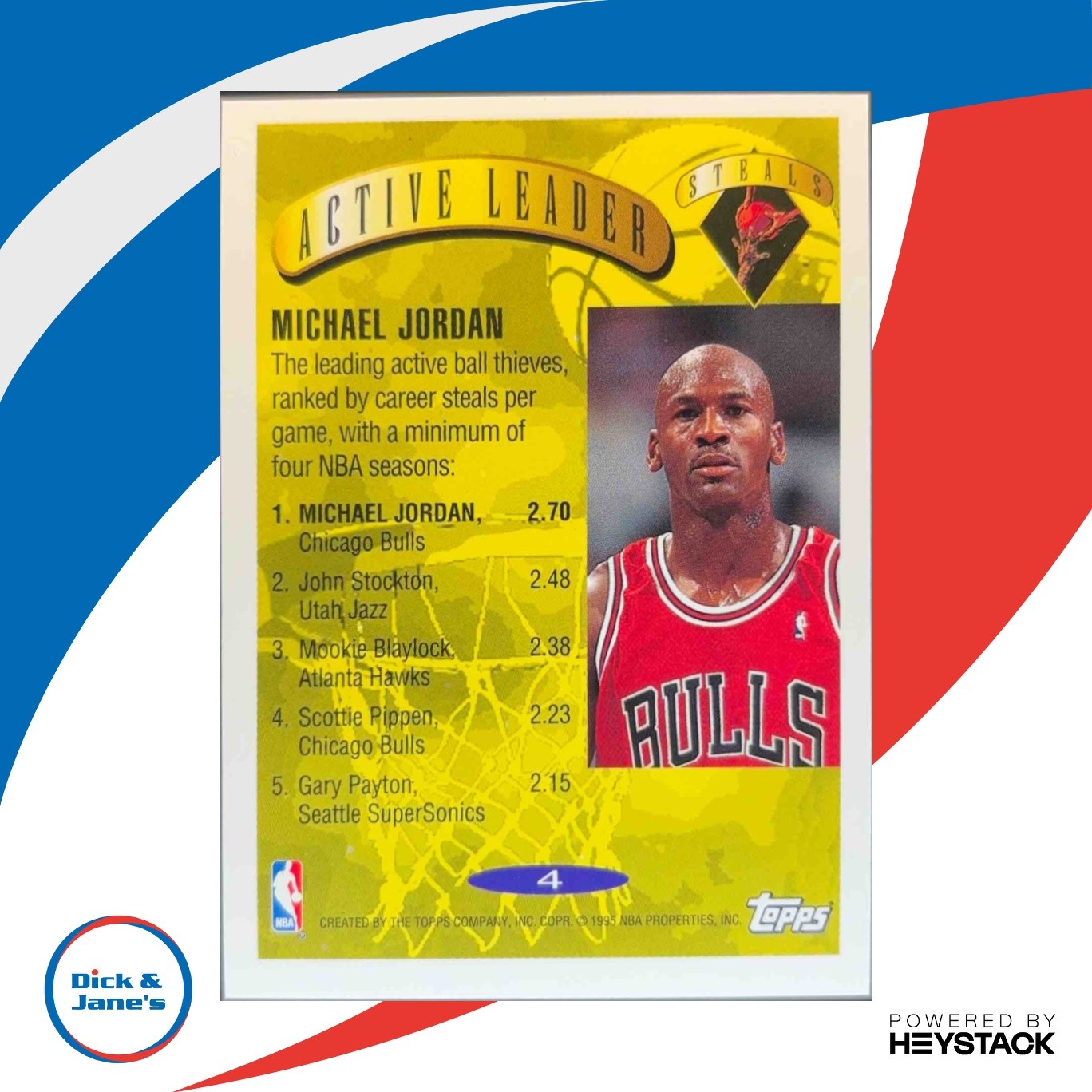 1995-96 Topps Michael Jordan #4 Chicago Bulls