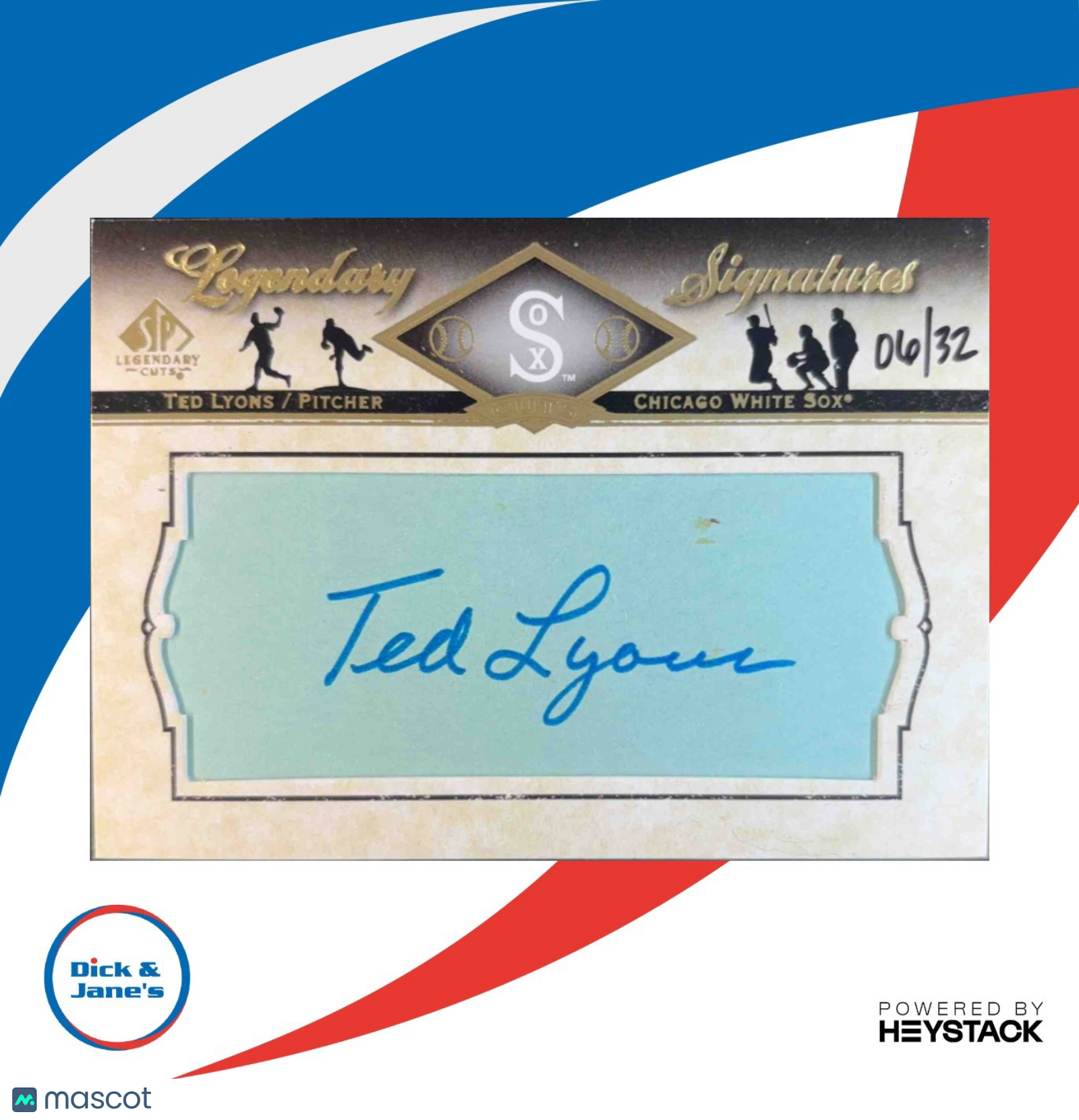 2008 SP Legendary Cuts Ted Lyons Cut Signatures /52 #LC-TL Auto New York Yankees