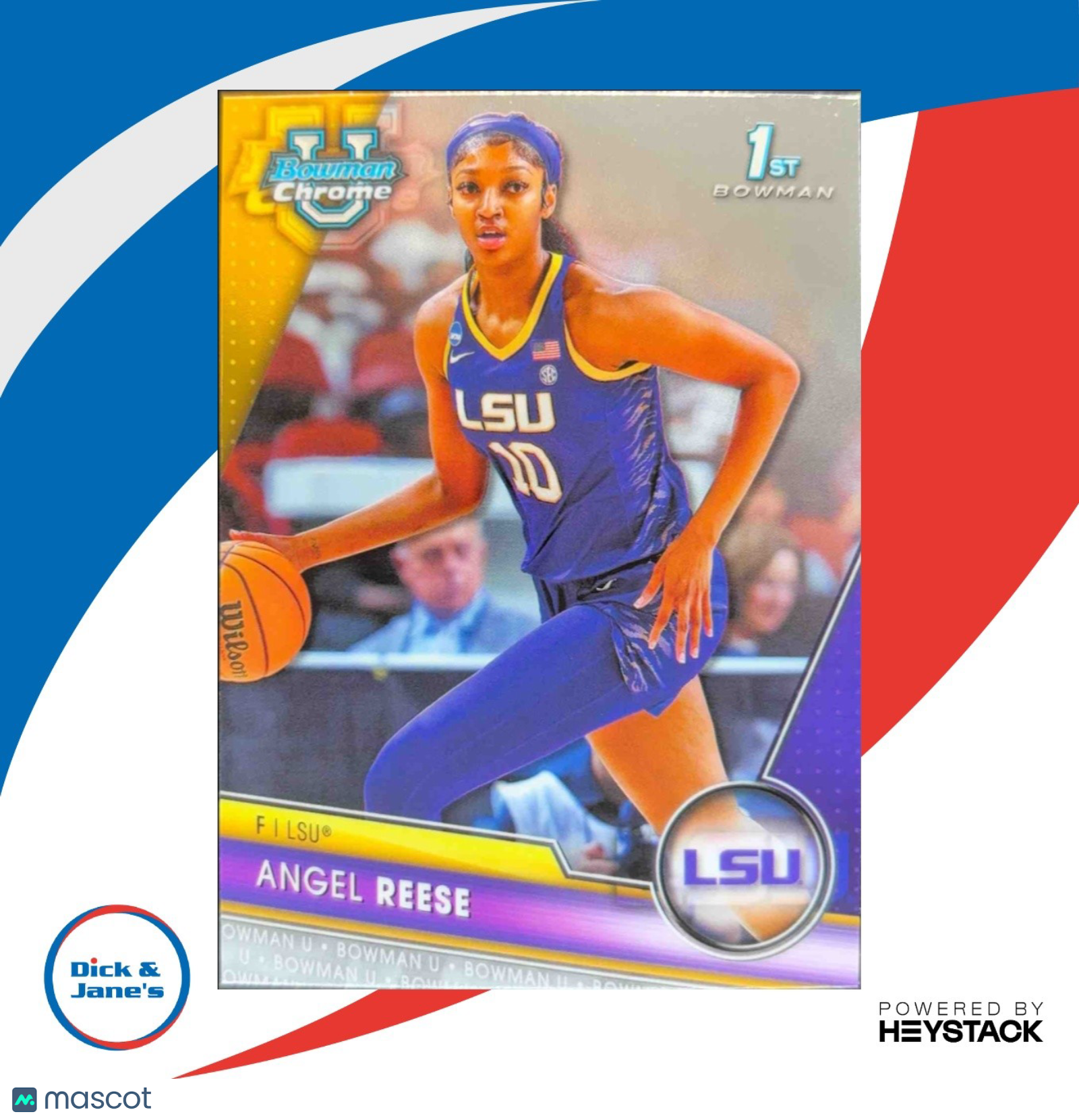 2023-24 Bowman University Chrome Angel Reese #49 LSU Tigers