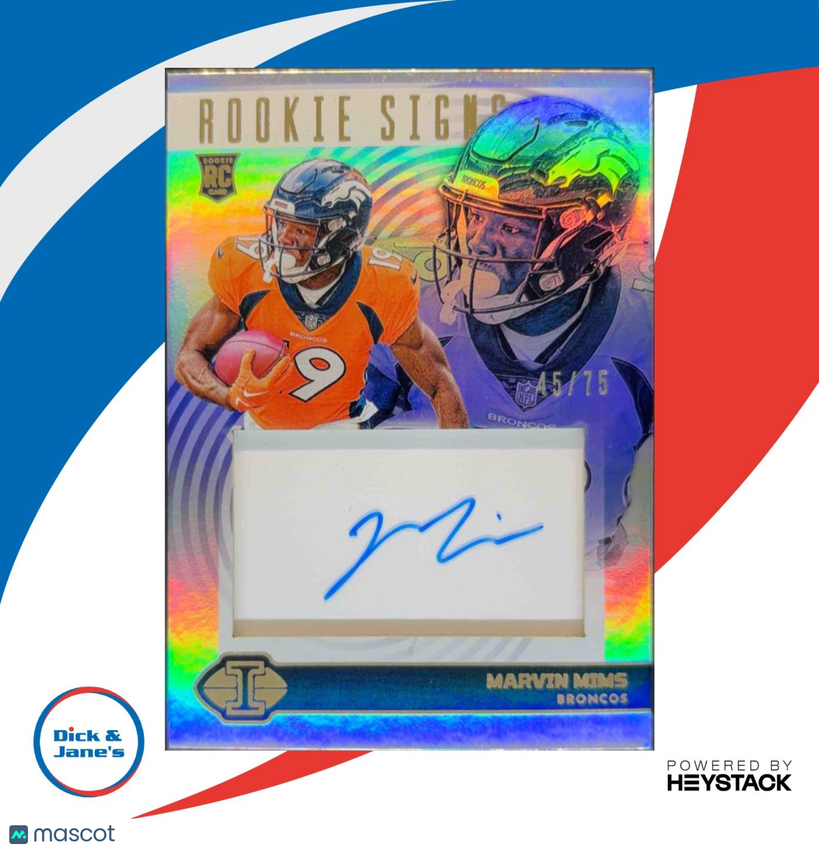 2023 Panini Illusions Marvin Mims Rookie SIgns 45/75 Auto RC Denver Broncos