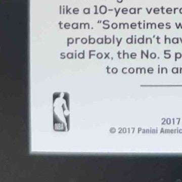 2017-18 Panini Hoops De Aaron Fox Blue #255 RC Sacramento Kings