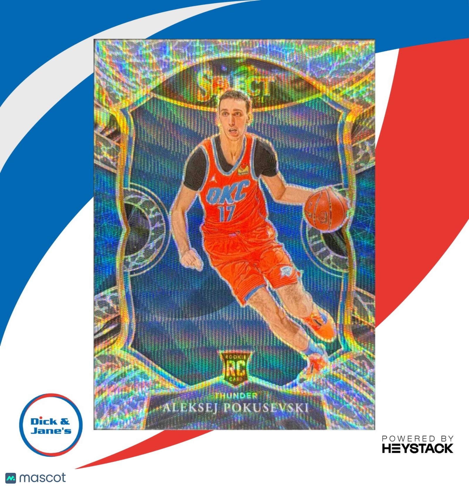 2020-21 Panini Select Aleksej Pokusevski Elephant Prizm SSP #77 RC OKC Thunder
