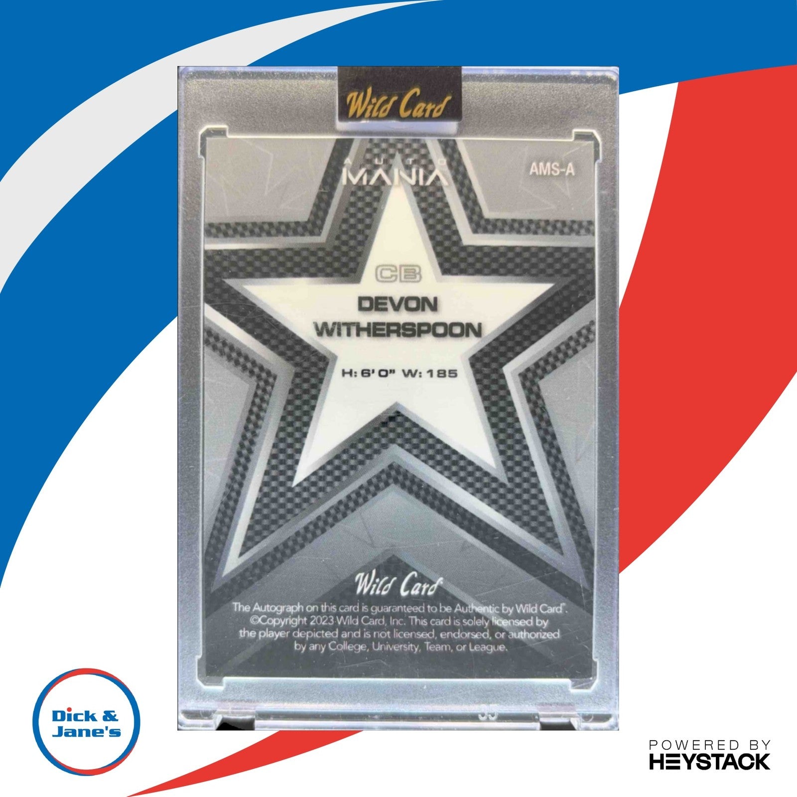 2023 Wild Card Automania ProLook Hobby Devon Witherspoon Stars and Dots Black /2