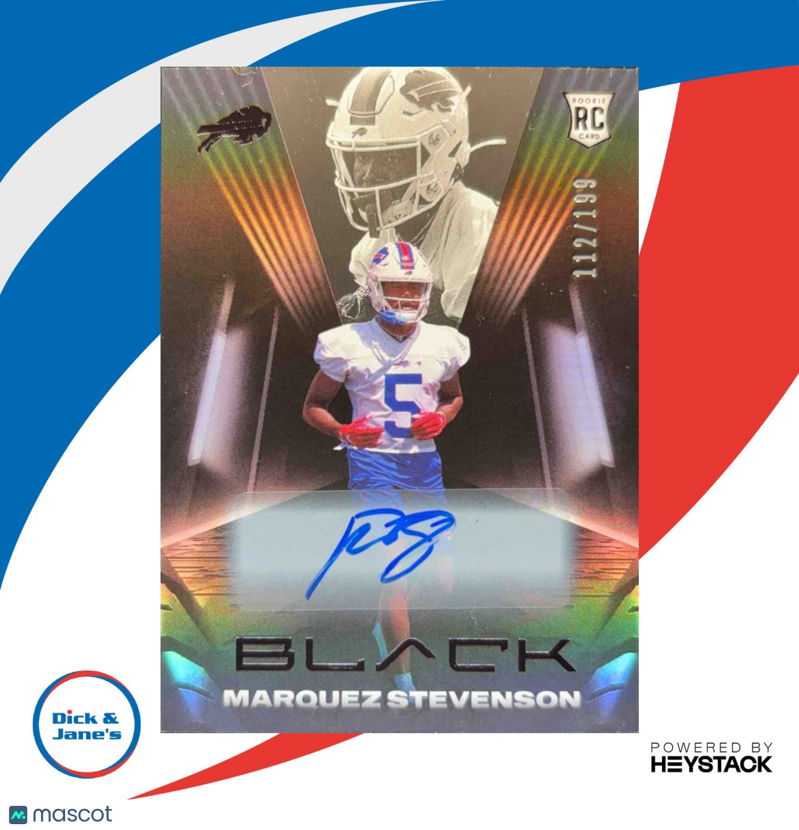 2021 Panini Phoenix Marquez Stevenson /199 Rookie Auto Silver RC Buffalo Bills