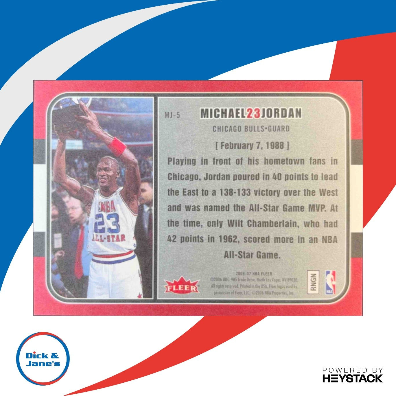 2006-07 Fleer Michael Jordan Jordan's Greatest Moments #MJ-5 Chicago Bulls