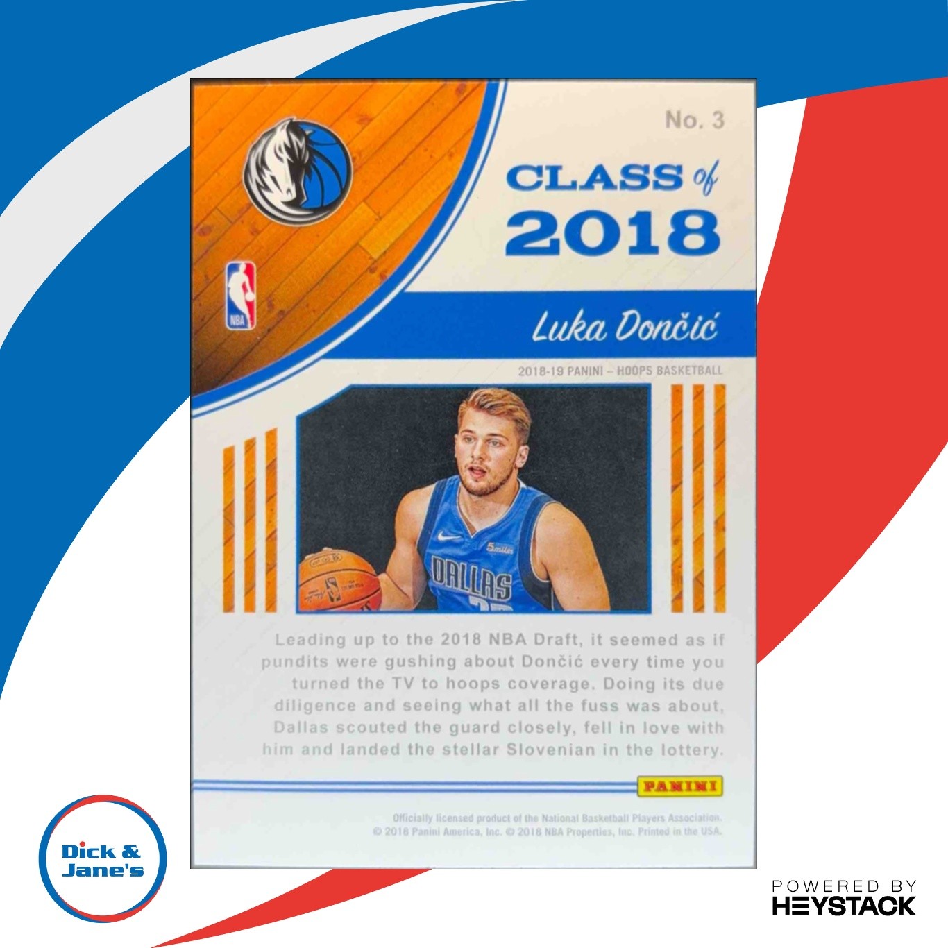 2018-19 Panini Hoops Luka Doncic Class of 2018 #3 RC Dallas Mavericks