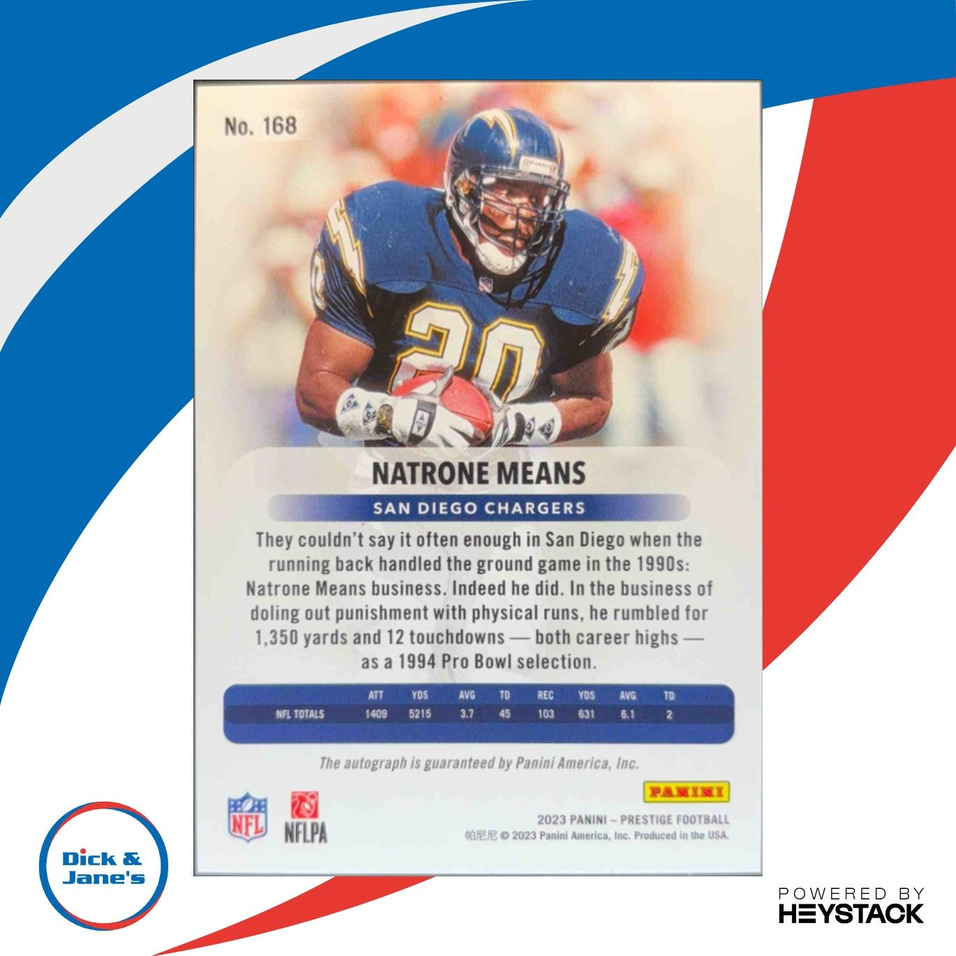 2023 Panini Prestige Natrone Means Xtra Points Signatures Premium Blue /99 Auto