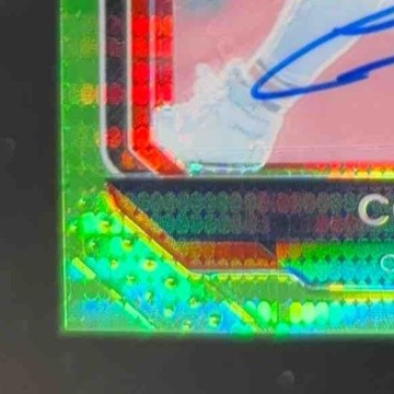 2020 Panini Prizm Cole Kmet Rookie Auto Neon Green Pulsar #305 RC Chicago Bears