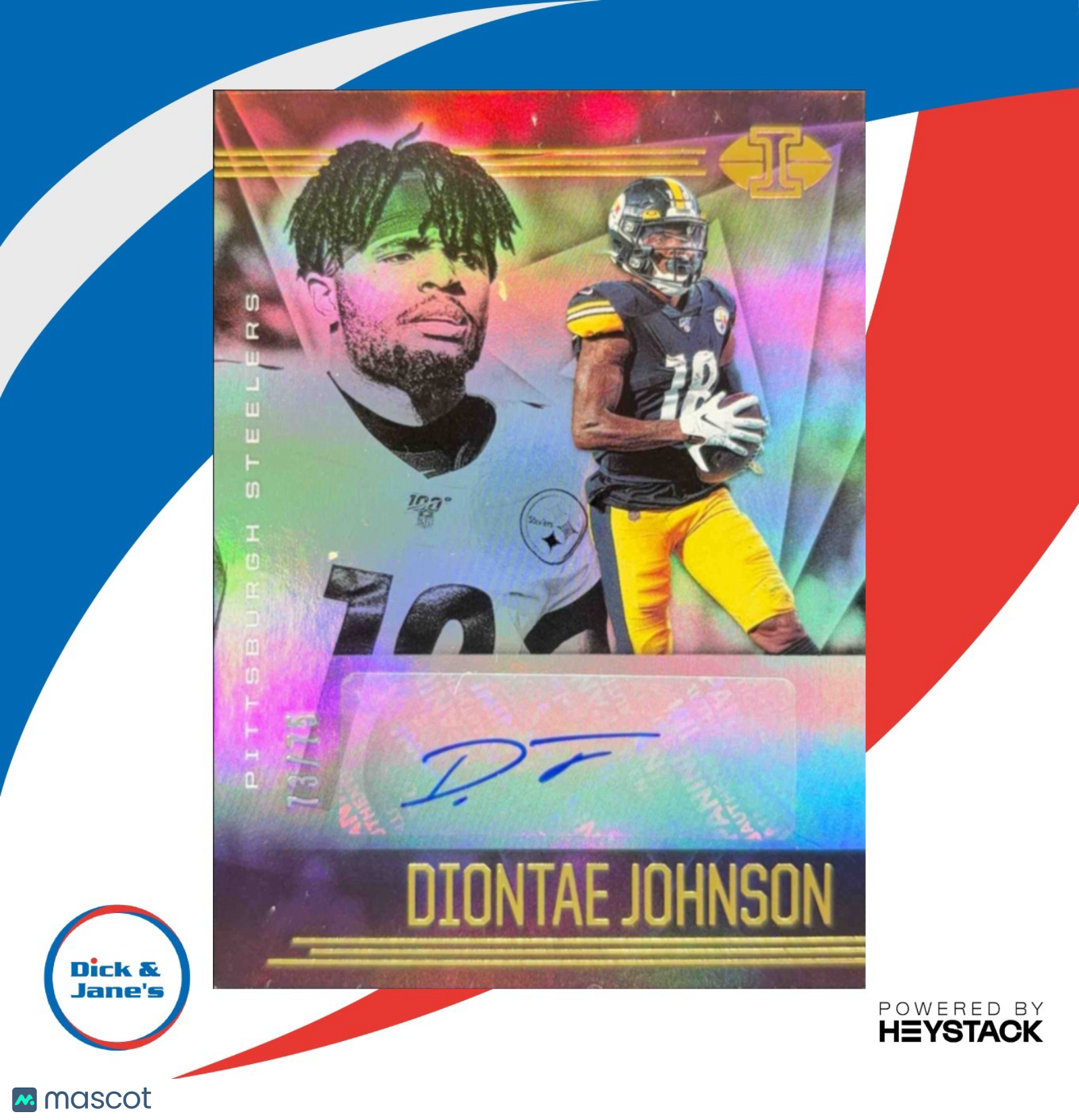 2020 Panini Illusions Diontae Johnson Trophy Collection Signatures 73/75 Auto
