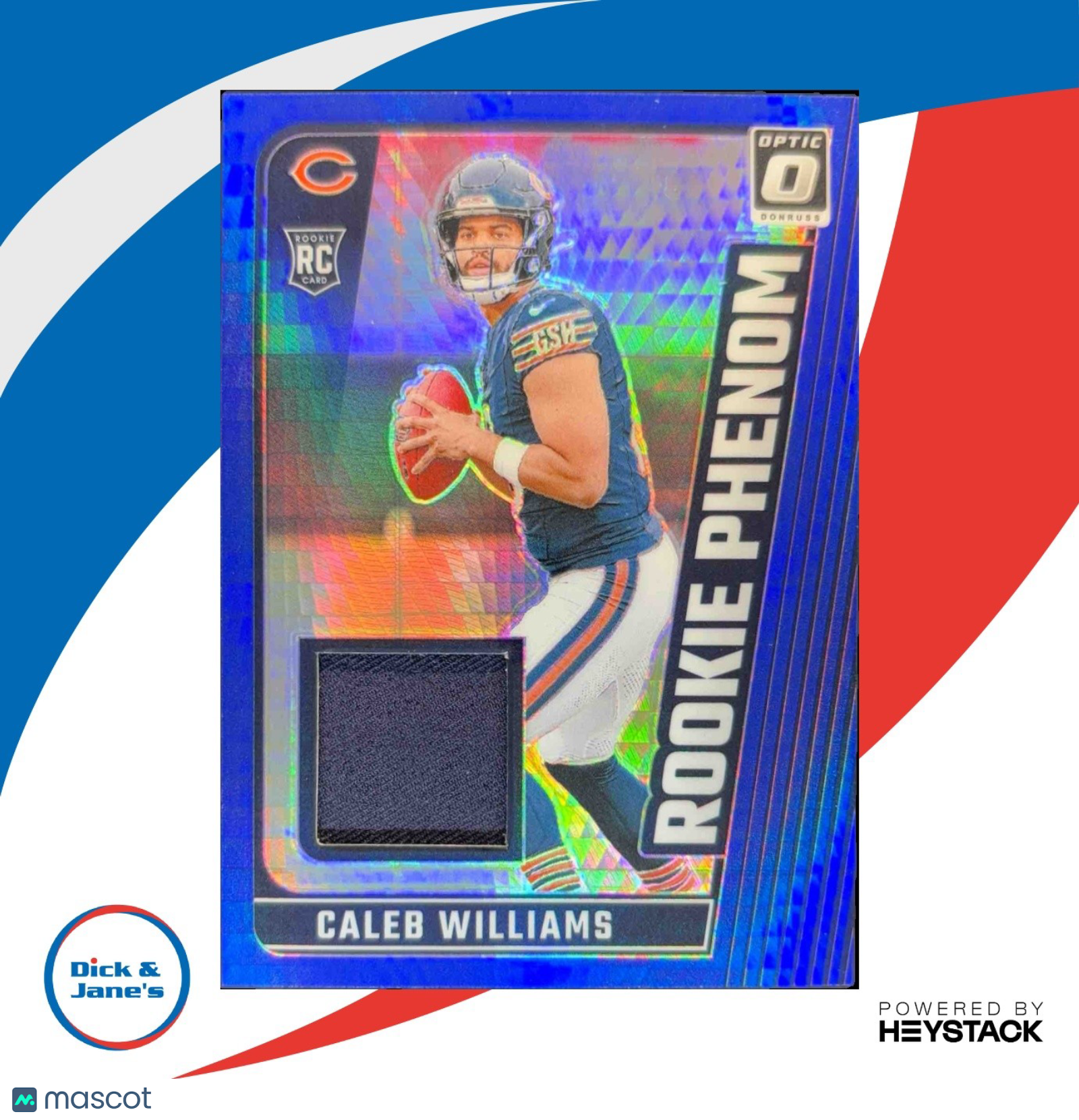 2024 Panini Donruss Optic Caleb Williams Rookie Phenoms Blue Hyper Memorabilia