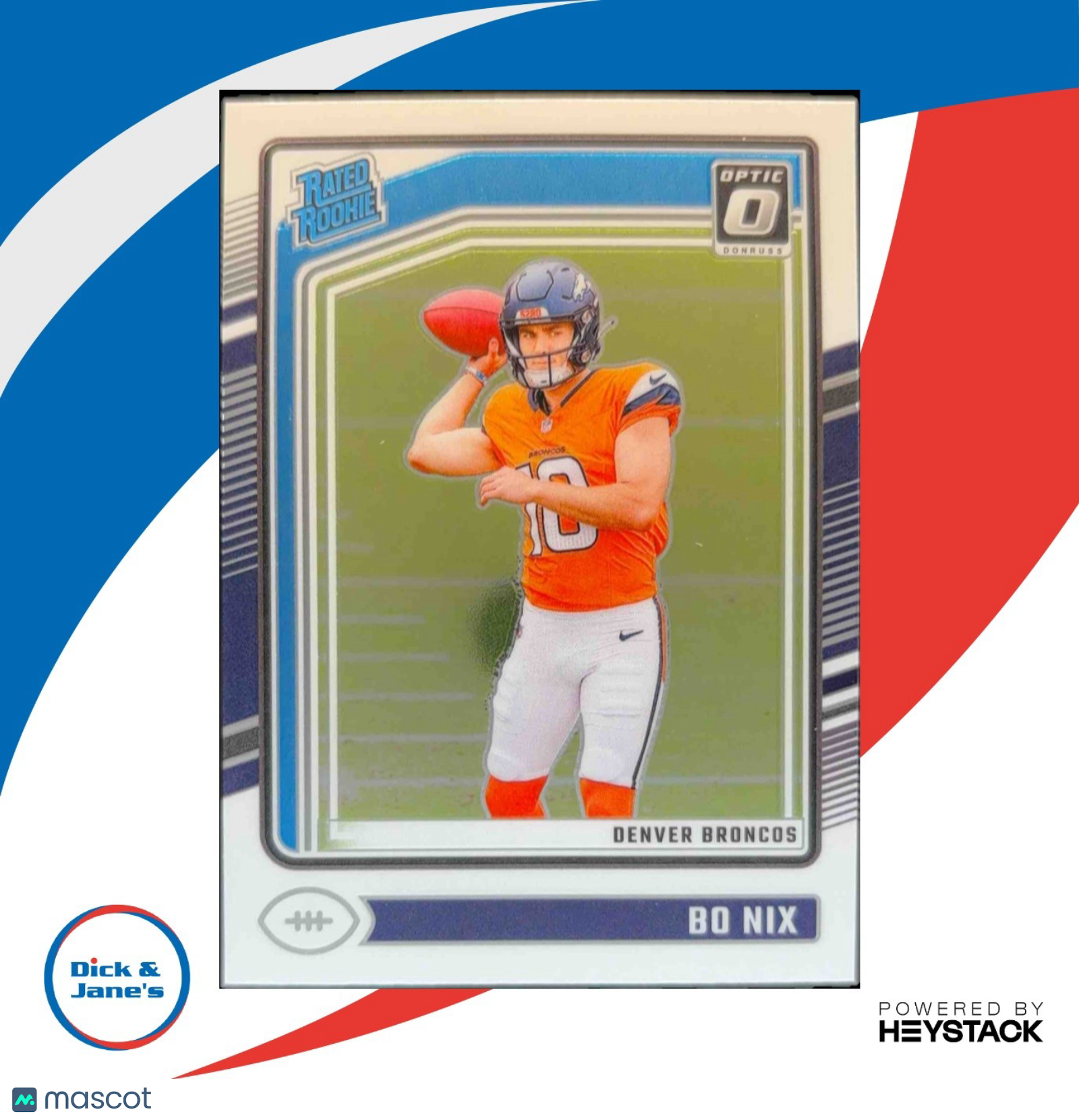 2024 Panini Donruss Optic Bo Nix #209 Rated Rookie Denver Broncos