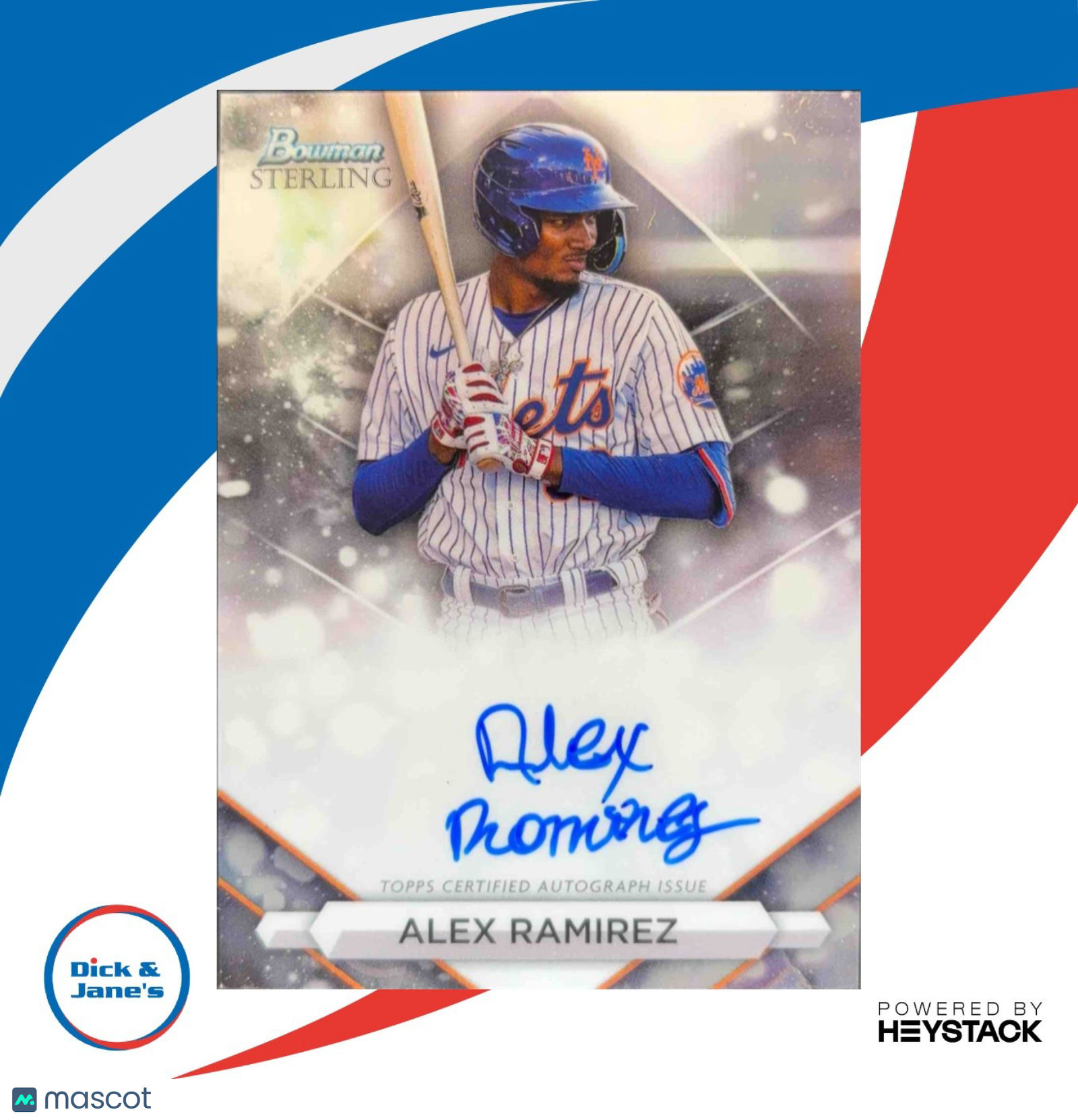 2023 Bowman Sterling Alex Ramirez Prospect Auto #PA-AR Auto New York Mets