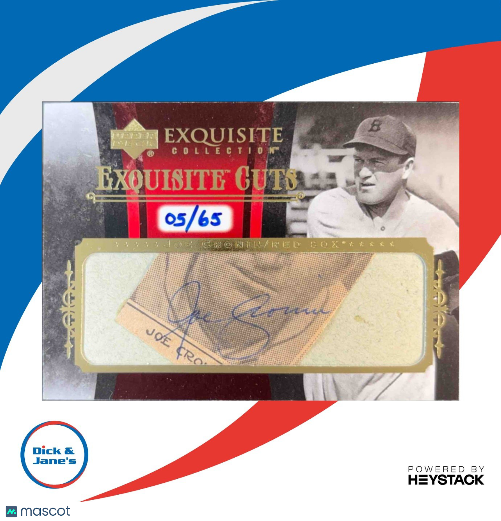 2006 Upper Deck Exquisite Collection Joe Cronin Cuts /65 Auto Boston Red Sox