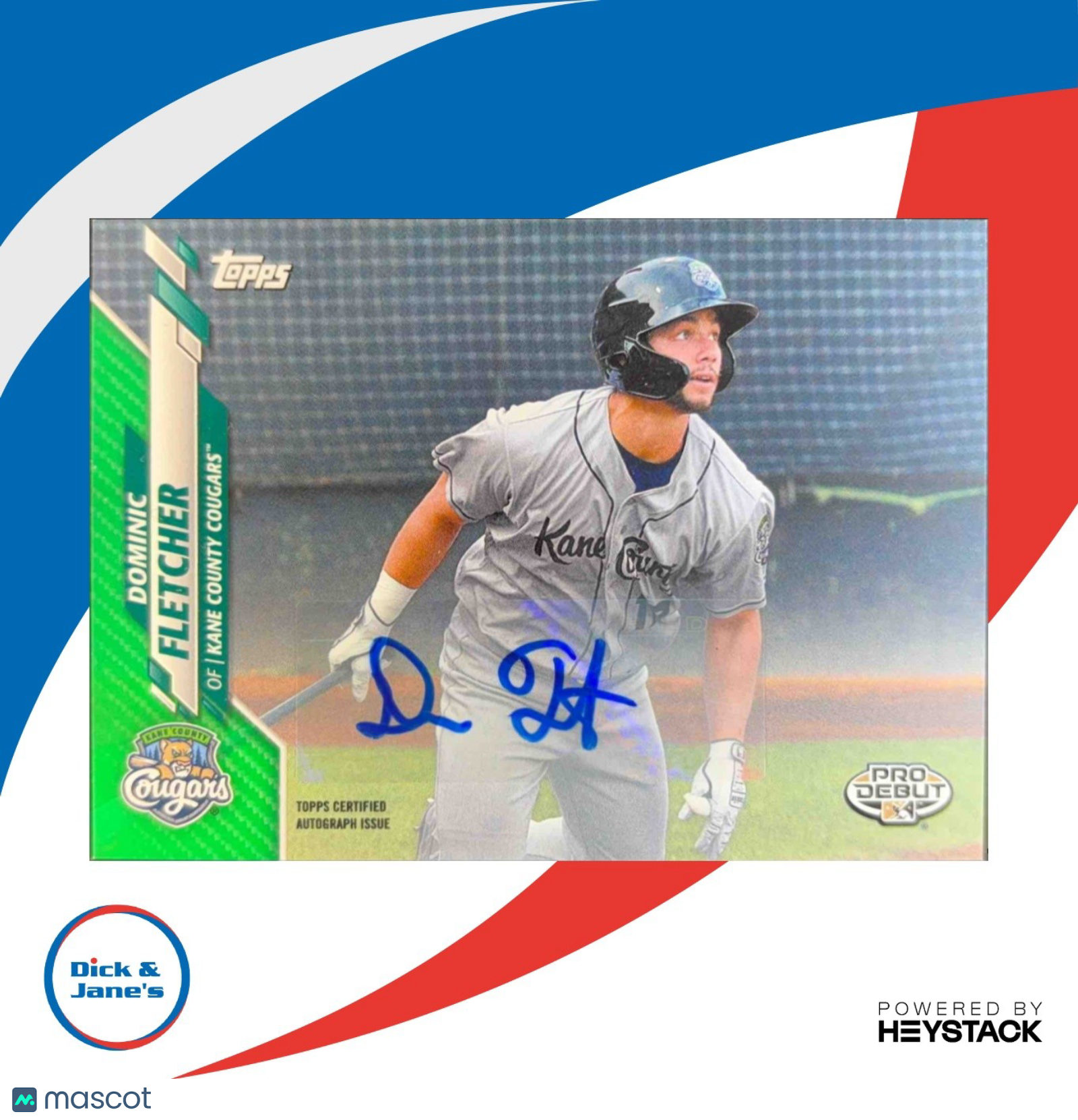 2020 Topps Pro Debut Dominic Fletcher Auto Green 49/99 #PD-109 Cougars