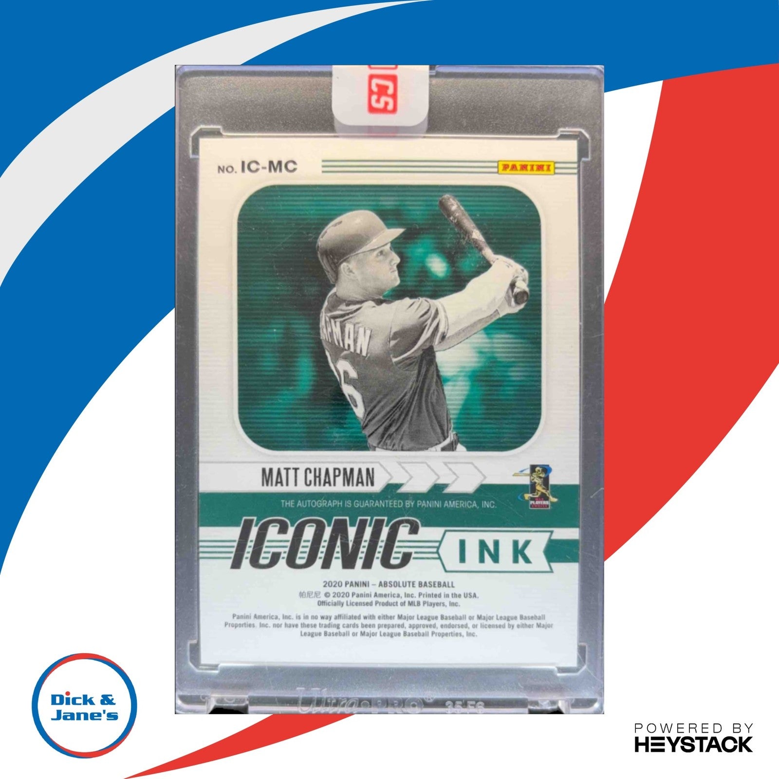 2020 Panini Absolute Matt Chapman Iconic Ink Spectrum Purple 11/25 Oakland A's