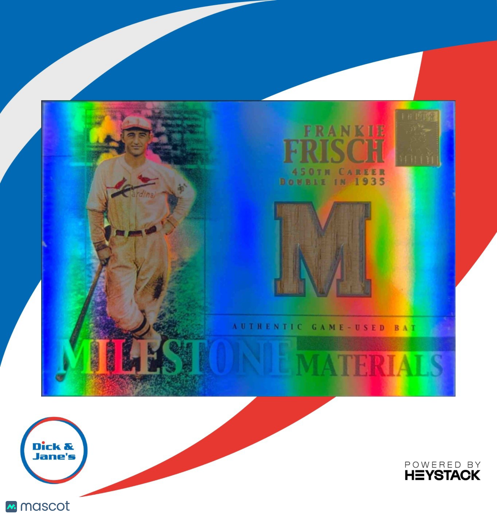 2002 Topps Tribute Frankie Frisch Milestone Materials Memorabilia Cardinals