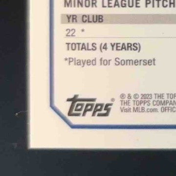 2023 Topps Chrome Update Sapphire Randy Vasquez Orange 15/25 RC New York Yankees