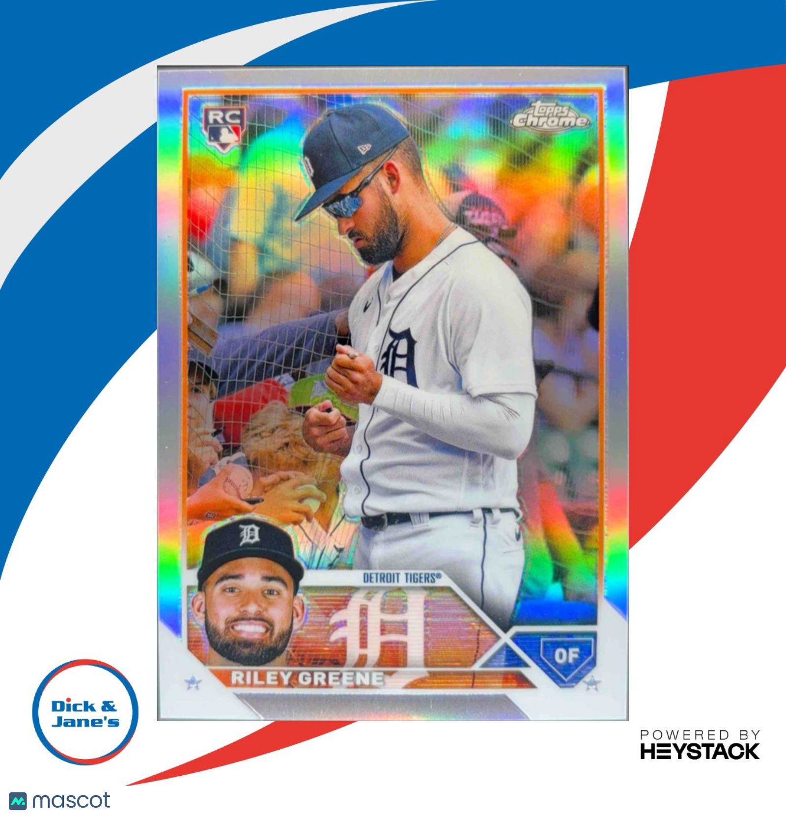 2023 Topps Chrome Riley Greene #182b SP Signing Variation Detroit Tigers