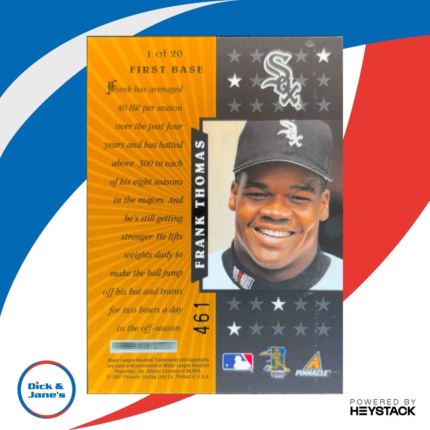 1997 Pinnacle Certified Frank Thomas Gold Team #1 Chicago White Sox