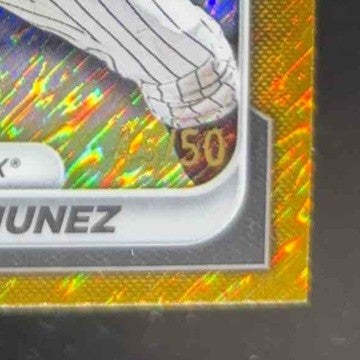 2024 Bowman Abraham Nunez Chrome Gold Shimmer Refractor /50 1st Prospect Rookie