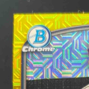 2023 Bowman Chrome Keiner Delgado Yellow Mojo Refractor 38/75 1st Prospect NY