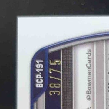 2023 Bowman Chrome Keiner Delgado Yellow Mojo Refractor 38/75 1st Prospect NY