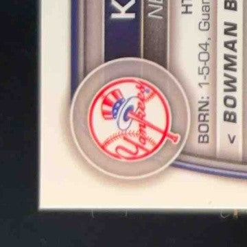 2023 Bowman Chrome Keiner Delgado Yellow Mojo Refractor 38/75 1st Prospect NY