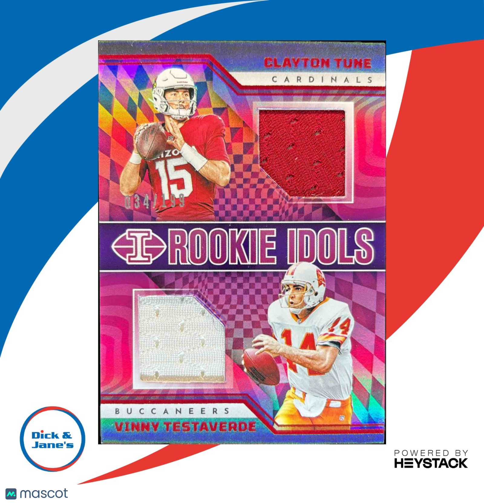 2023 Panini Illusions C Tune Vinny Testaverde Rookie Idols Dual MEM Red 84/199
