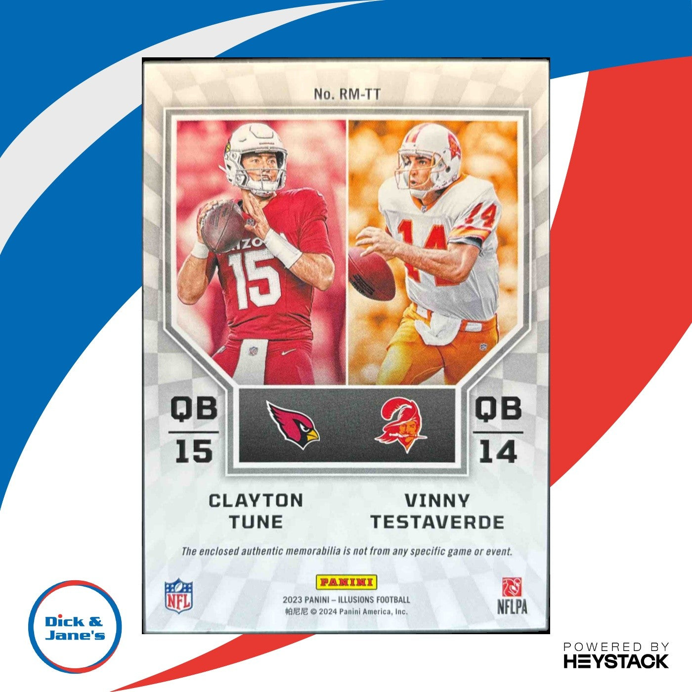 2023 Panini Illusions C Tune Vinny Testaverde Rookie Idols Dual MEM Red 84/199