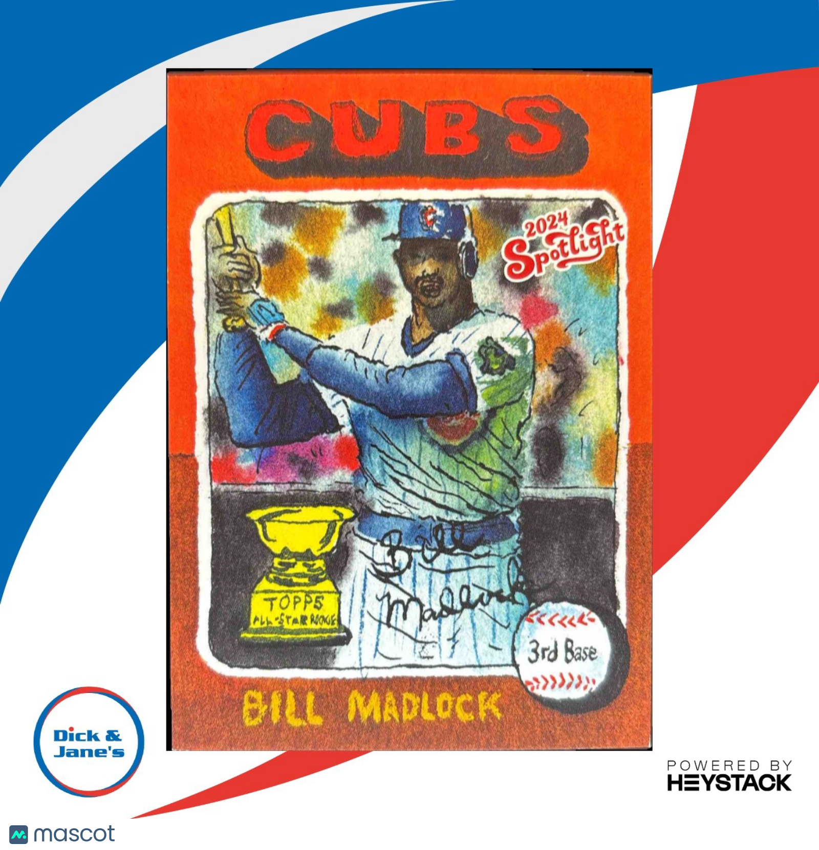 2024 Topps Spotlight by Andy Friedman Bill Madlock Stamp 13/75 #15 Chicago Cubs