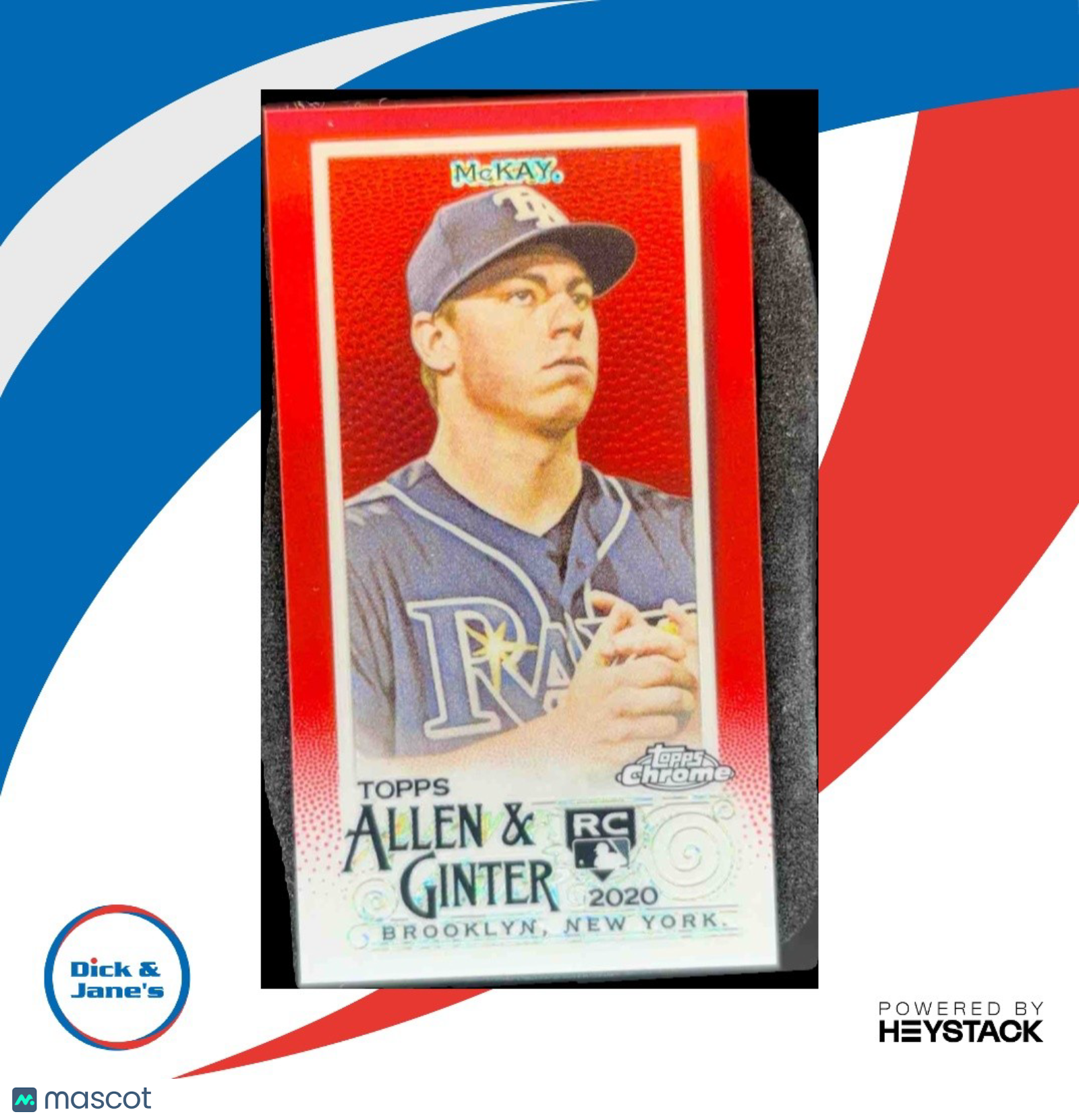 2020 Topps Allen & Ginter Chrome Brendan McKay Mini Red 2/5 #207 Tampa Bay Rays