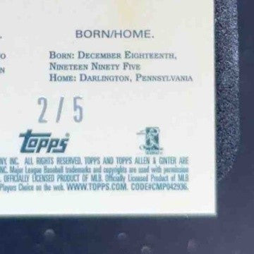 2020 Topps Allen & Ginter Chrome Brendan McKay Mini Red 2/5 #207 Tampa Bay Rays