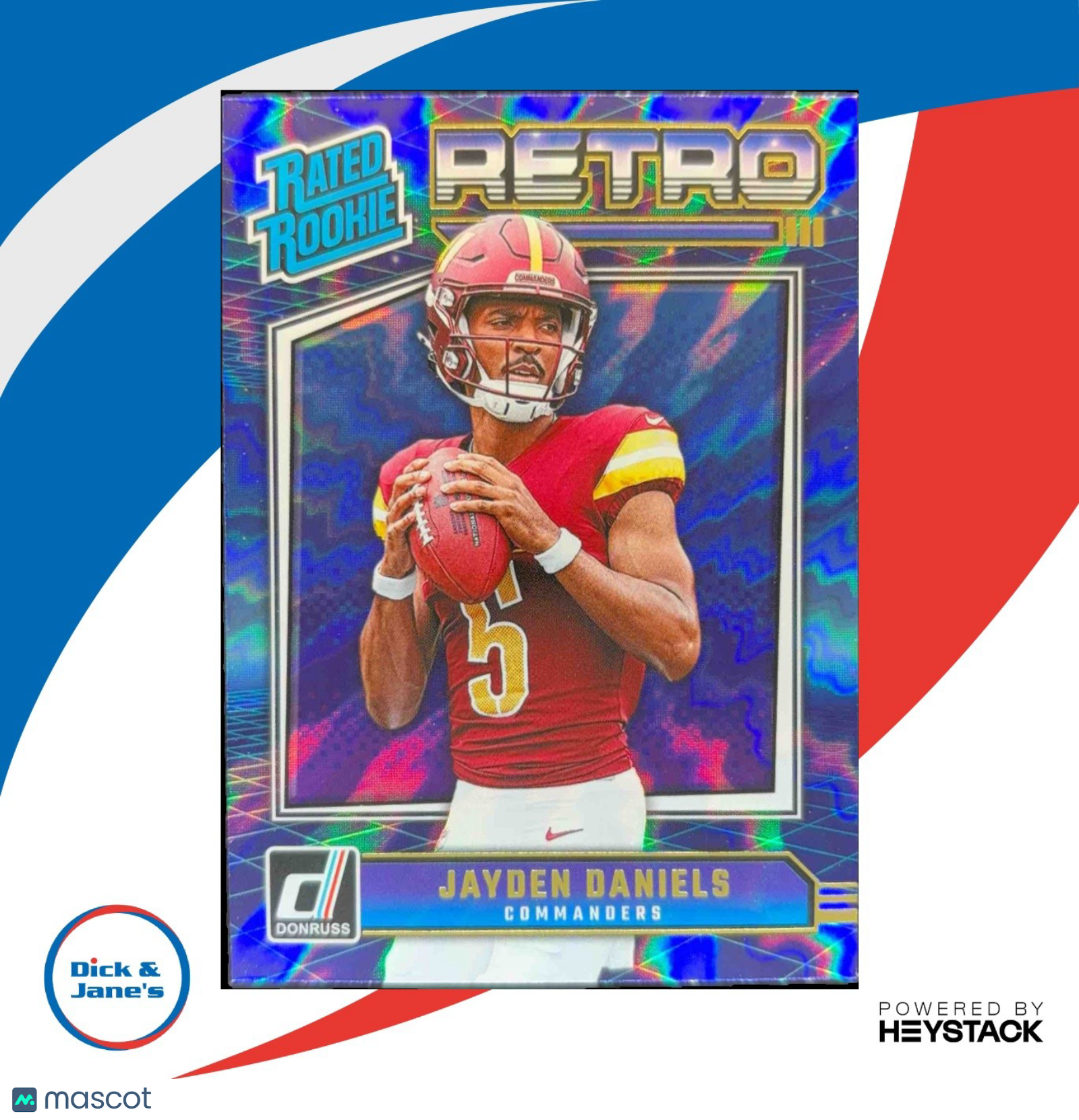 2024 Panini Donruss Jayden Daniels Retro Rated Rookie #11 Washington Commanders
