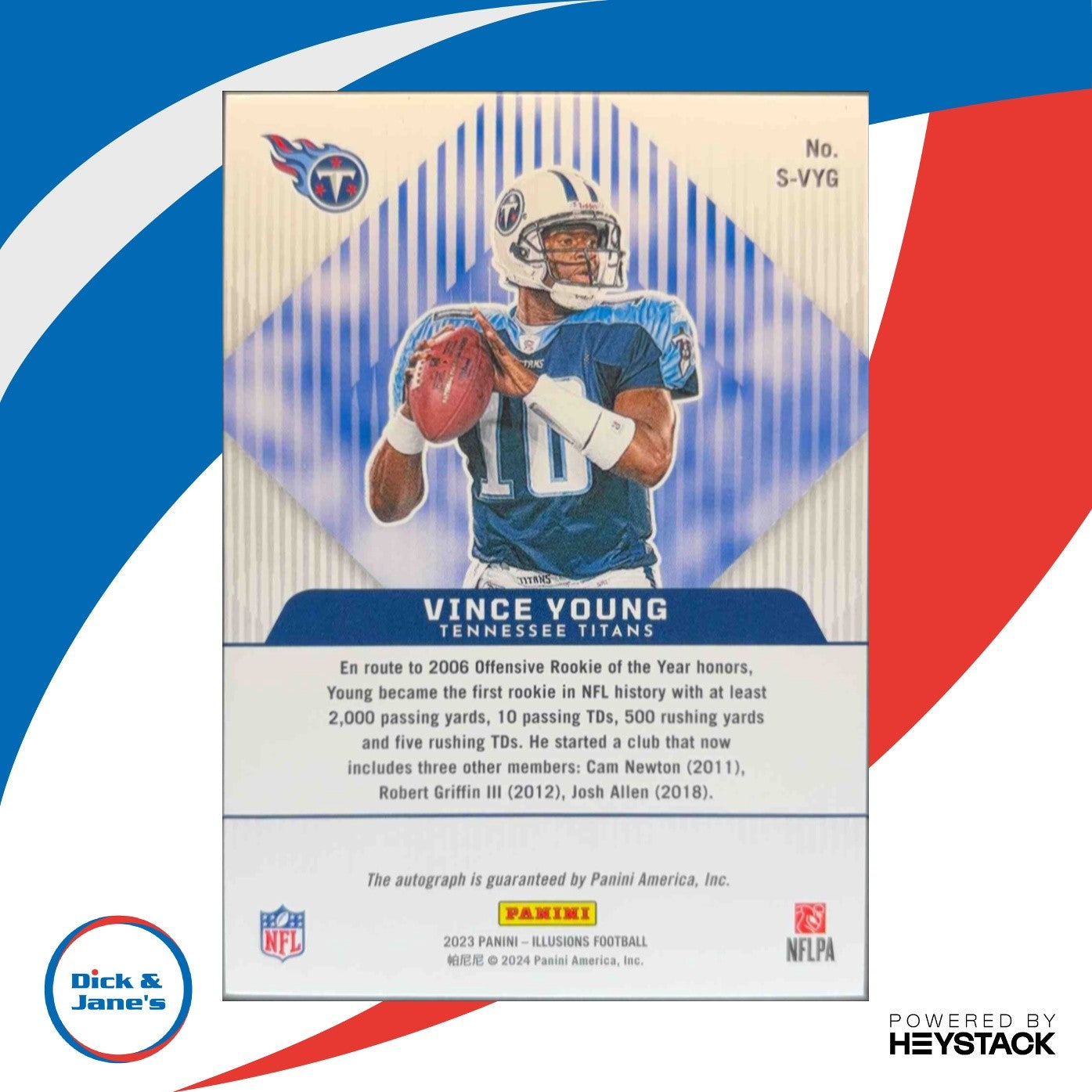 2023 Panini Illusions Vince Young Superlatives 098/199 Auto Tennessee Titans