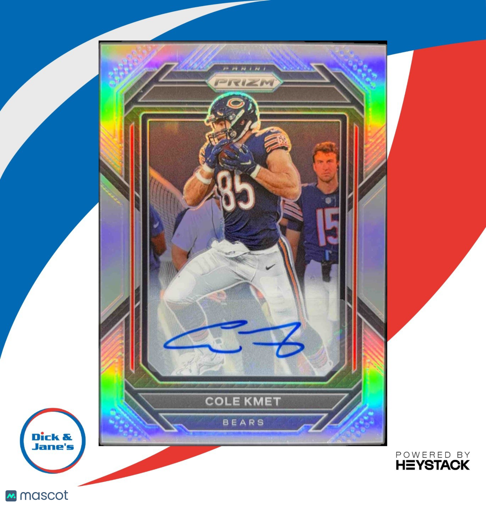 2022 Panini Prizm Cole Kmet Auto Silver #50 Chicago Bears