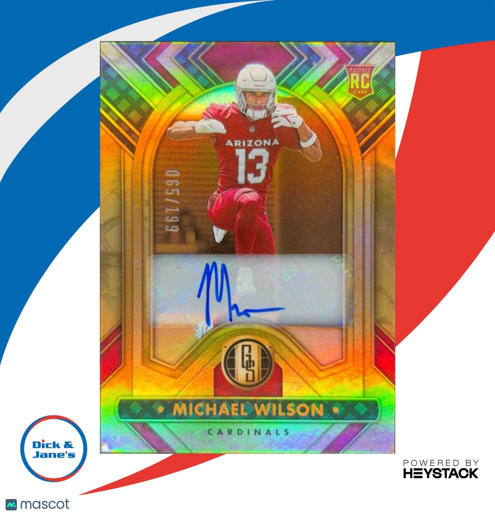 2023 Panini Gold Standard Michael Wilson Auto 65/199 #170 RC Arizona Cardinals