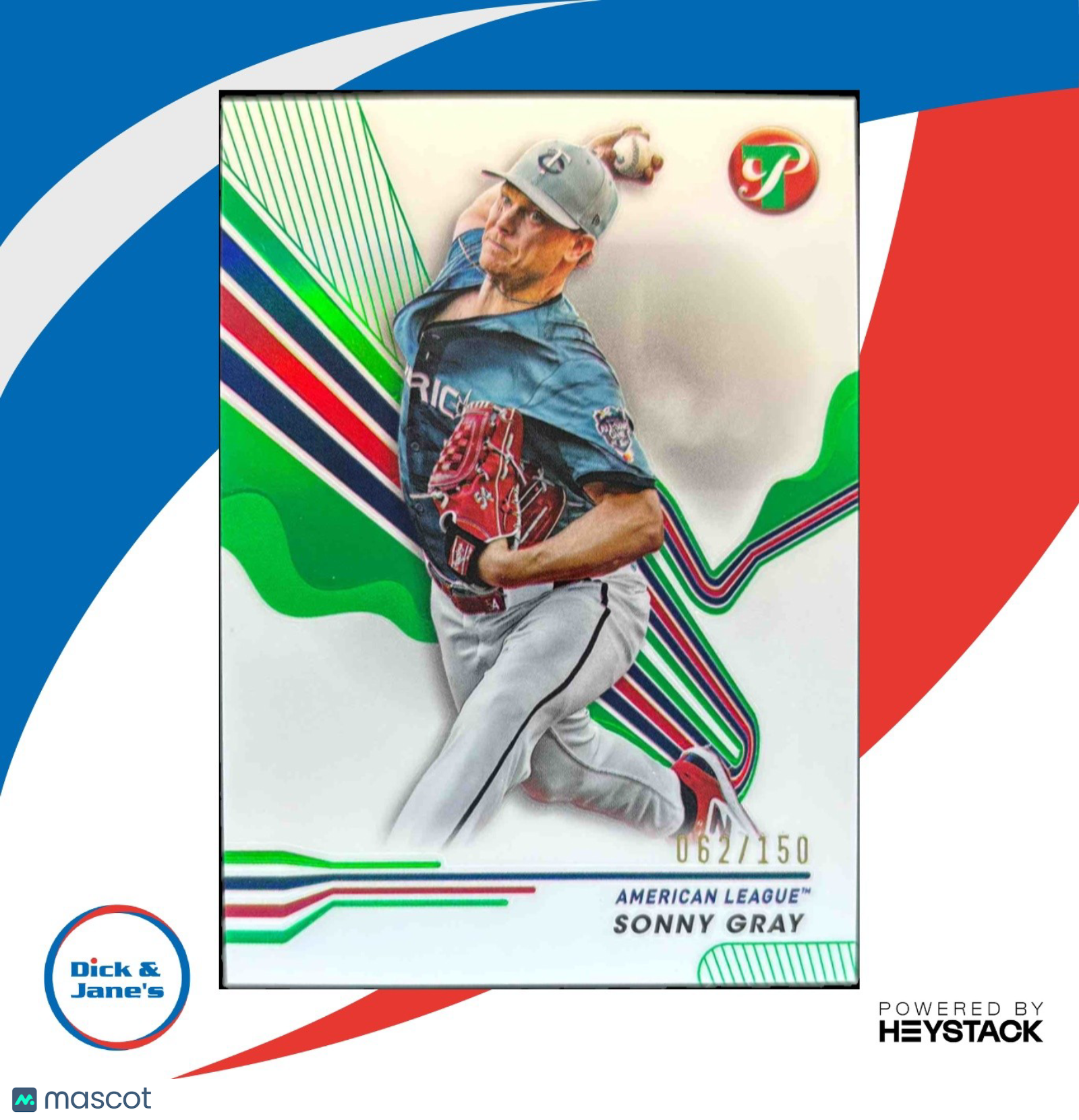 2024 Topps Pristine Sonny Gray Green Refractor 62/150 #276 Minnesota Twins