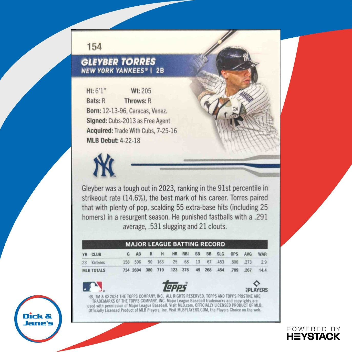 2024 Topps Pristine Gleyber Torres Green Refractor 126/150 #154 New York Yankees