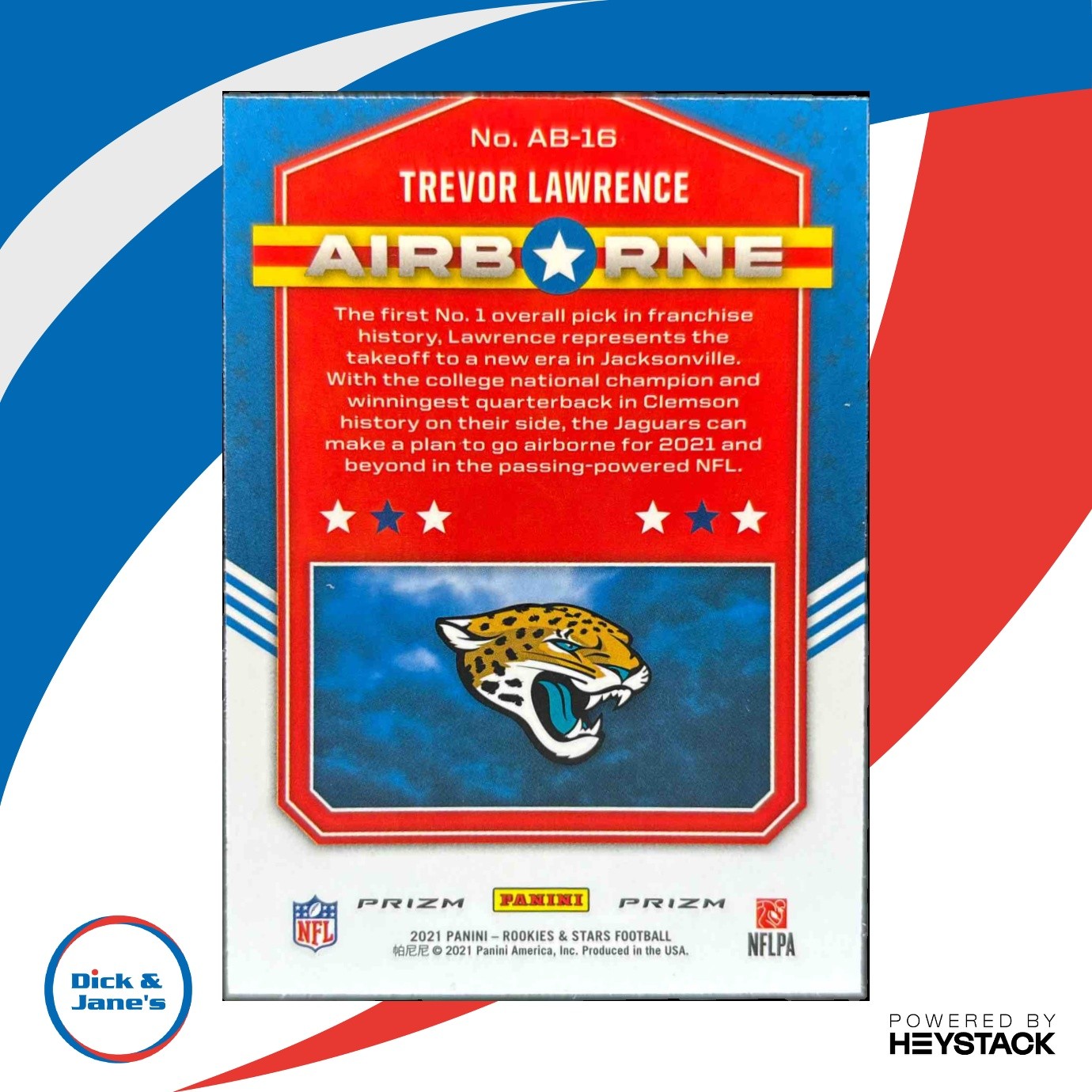 2021 Panini Rookies & Stars Trevor Lawrence Airborne Silver Jaguars Rookie Card