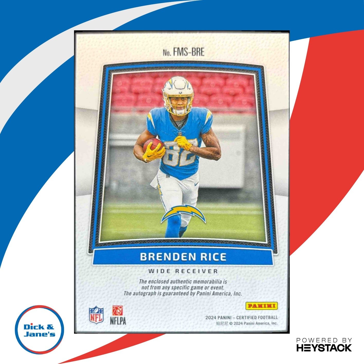 2024 Certified Brenden Rice Freshman Fabric Mirror Signatures Pink Etch 47/49 RC