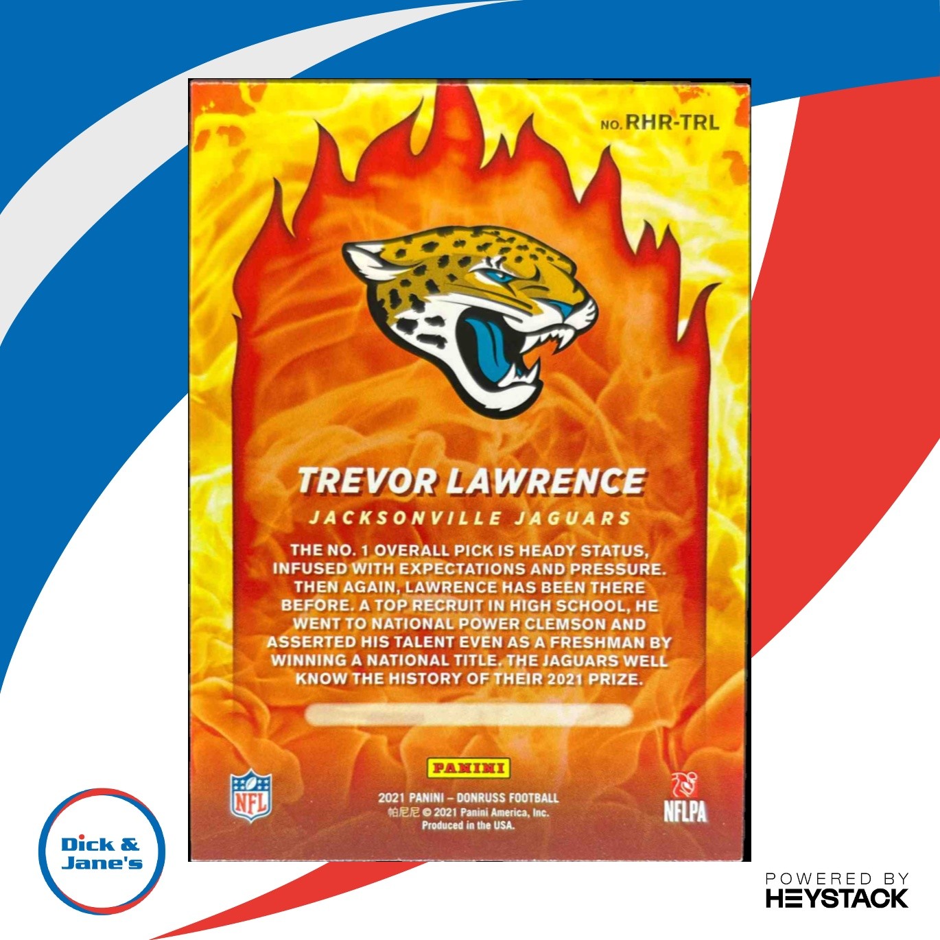 2021 Panini Donruss Trevor Lawrence Red Hot Rookies RC Jacksonville Jaguars
